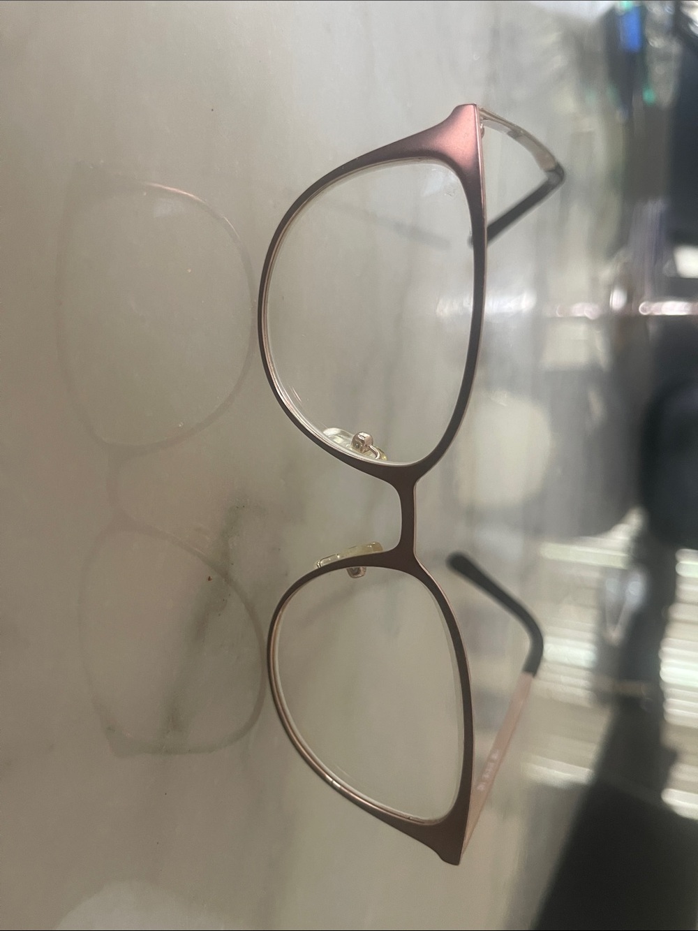 Michael Kors Matte Rose Gold and Black Cat-Eye Eyeglass Frames